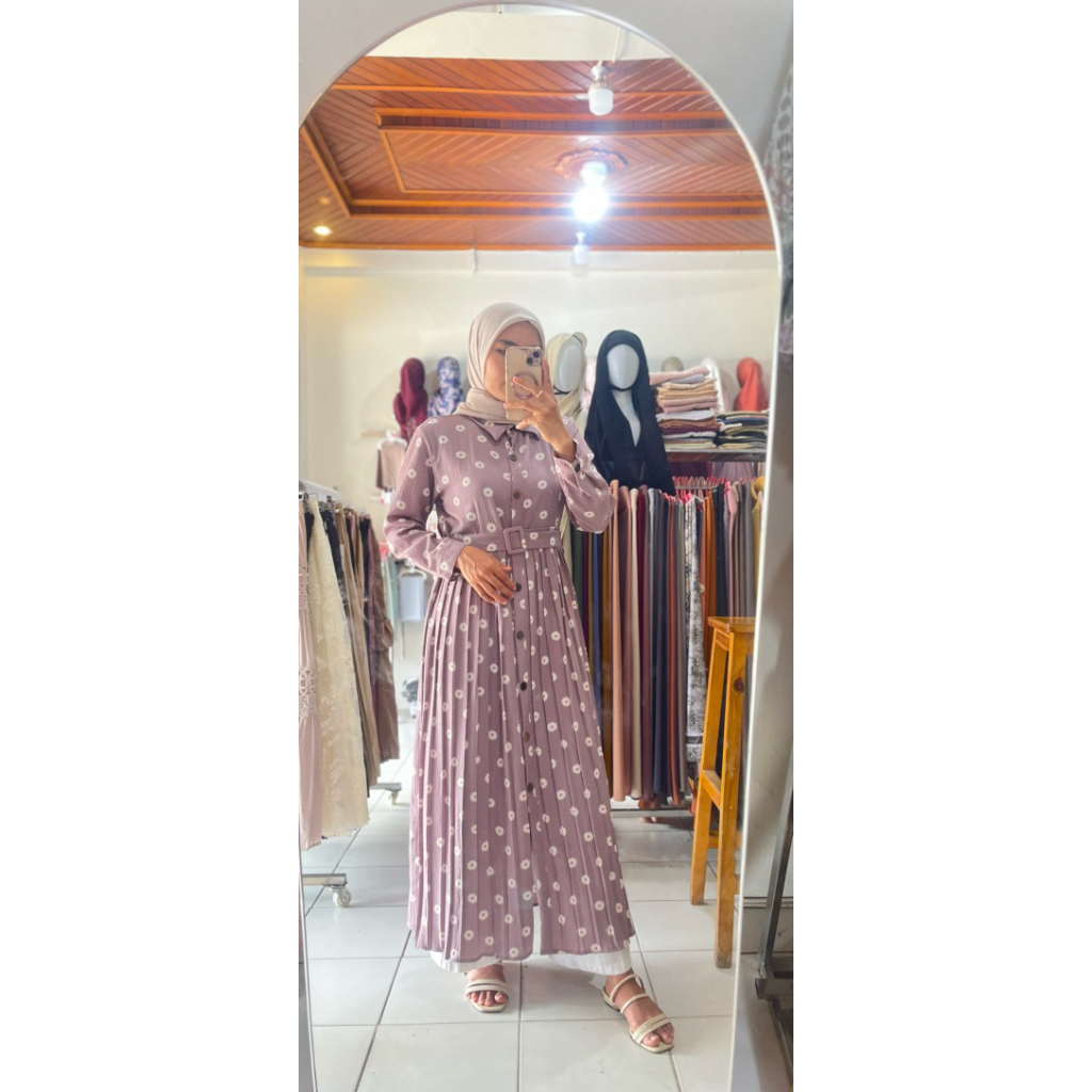 Midi dress daisy korea style by surga hijab