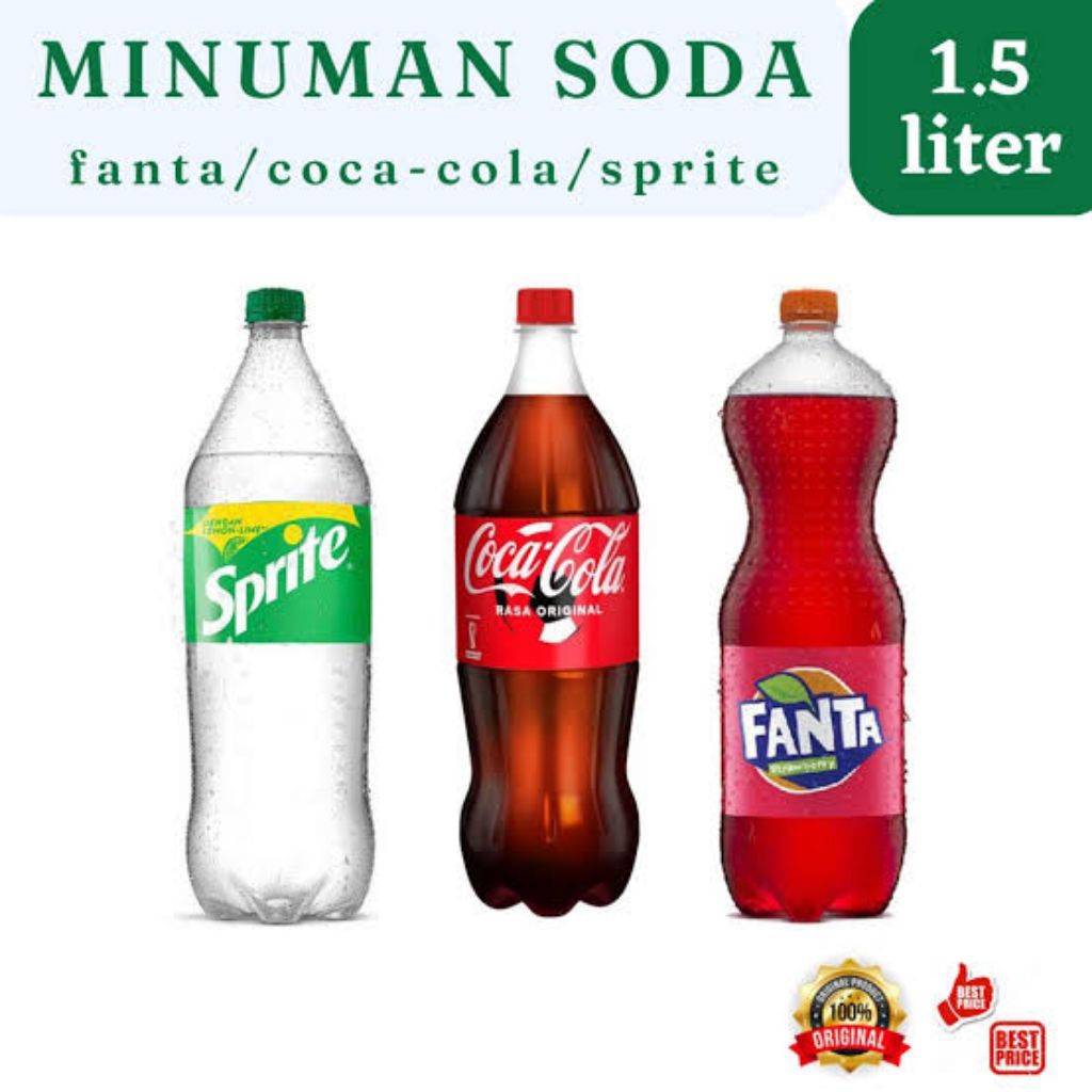 Coca Coca-Cola, sprite, fanta 1.5liter botol 1500ml