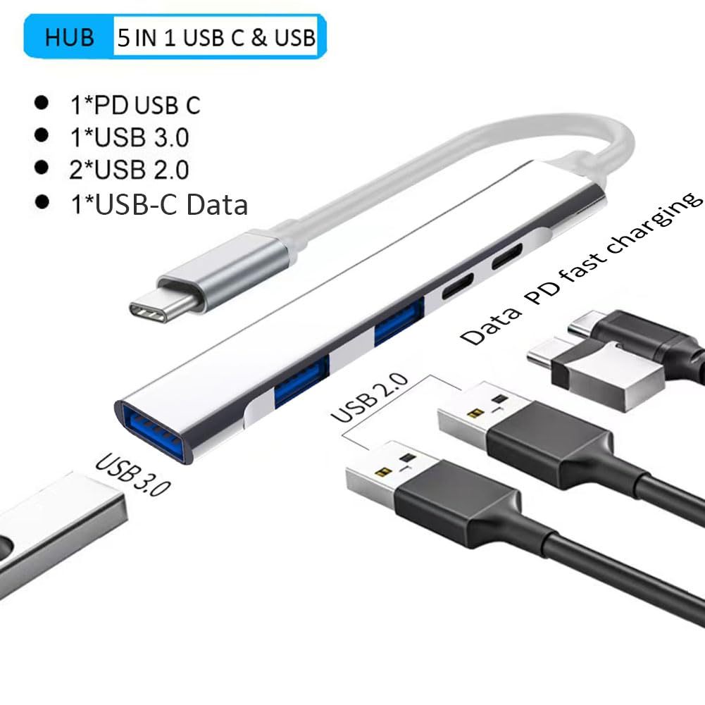 Usb Hub 5 in 1 Type C Support Fast Charging 3.0 Otg Adapter Usb Hub 5in1 To Type C Konektor Usb 3 Po