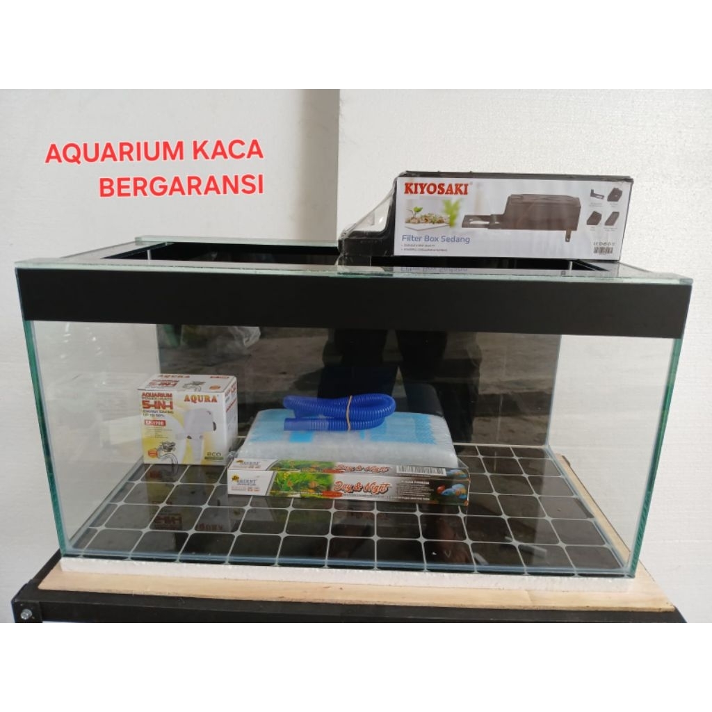AQUARIUM KACA 100x40x40 fullset bergaransi