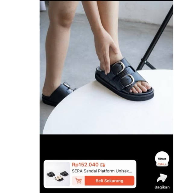 [PRELOVED] sandal ATOZZ sera croco black