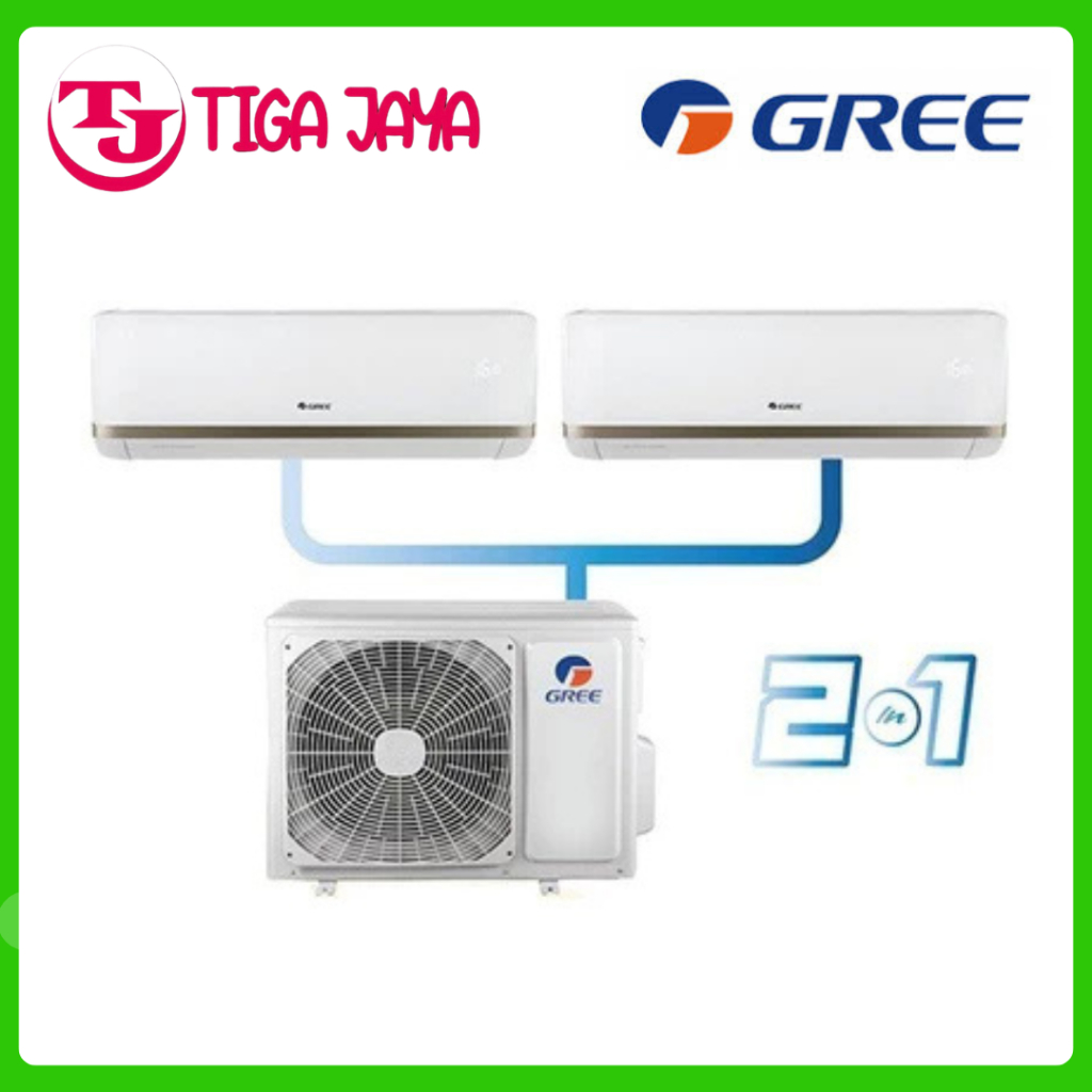 GREE GWC-0707CS AC Combo Split Inverter 2 Koneksi Series 3/4 PK + 3/4 PK - GWC-0707CS
