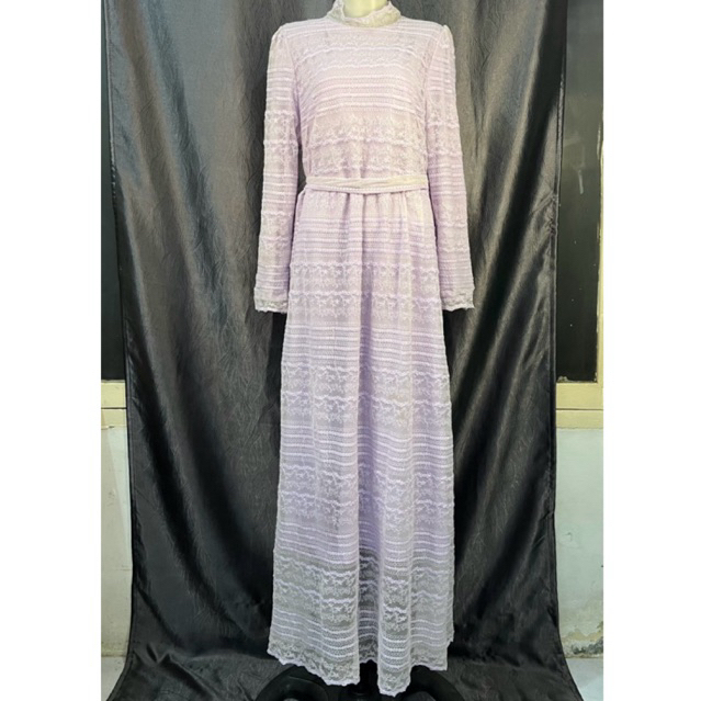 Preloved Dress Brokat Soft Purple