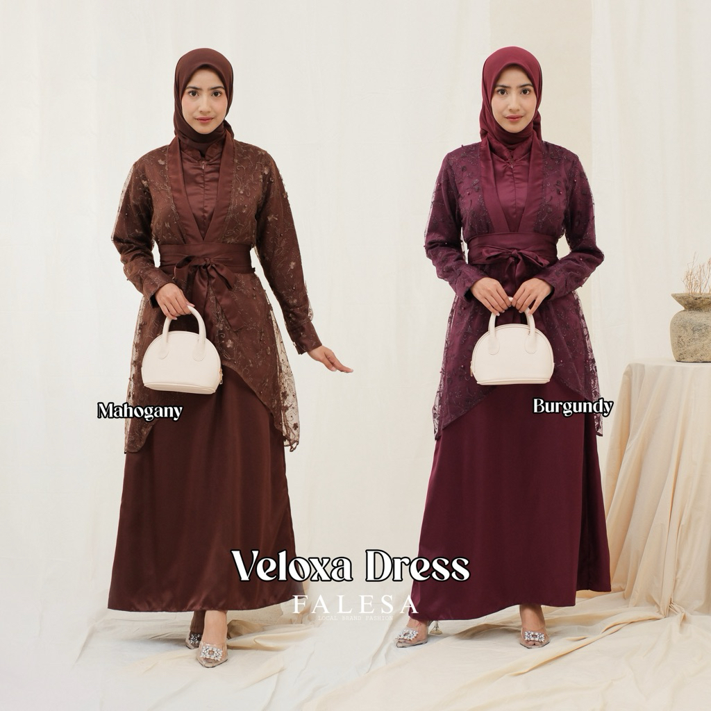 Falesa - Veloxa Dress Gamis Brokat Outer Kondangan Pesta
