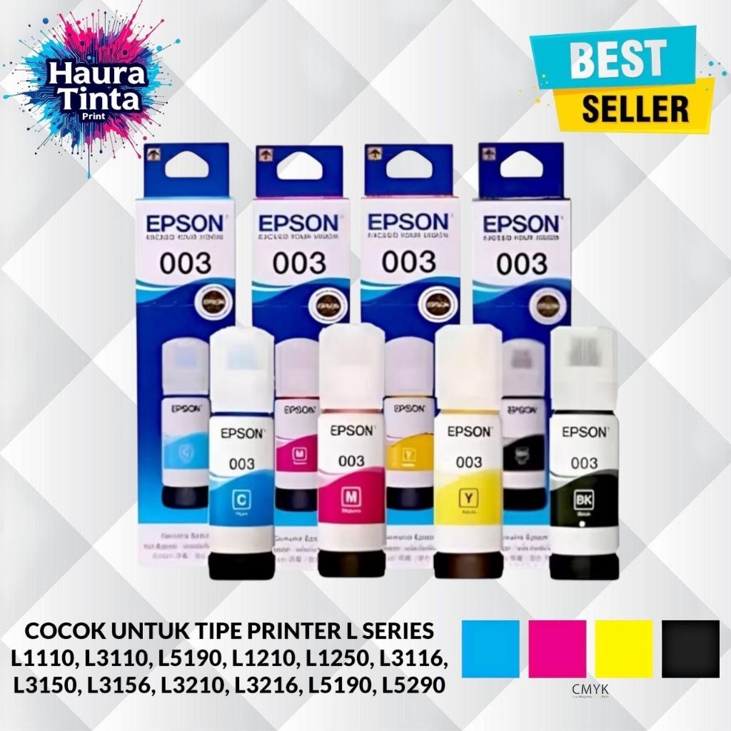 1SET TINTA EPSON 003 ORIGINAL L3210/L1110/L3150/L5190