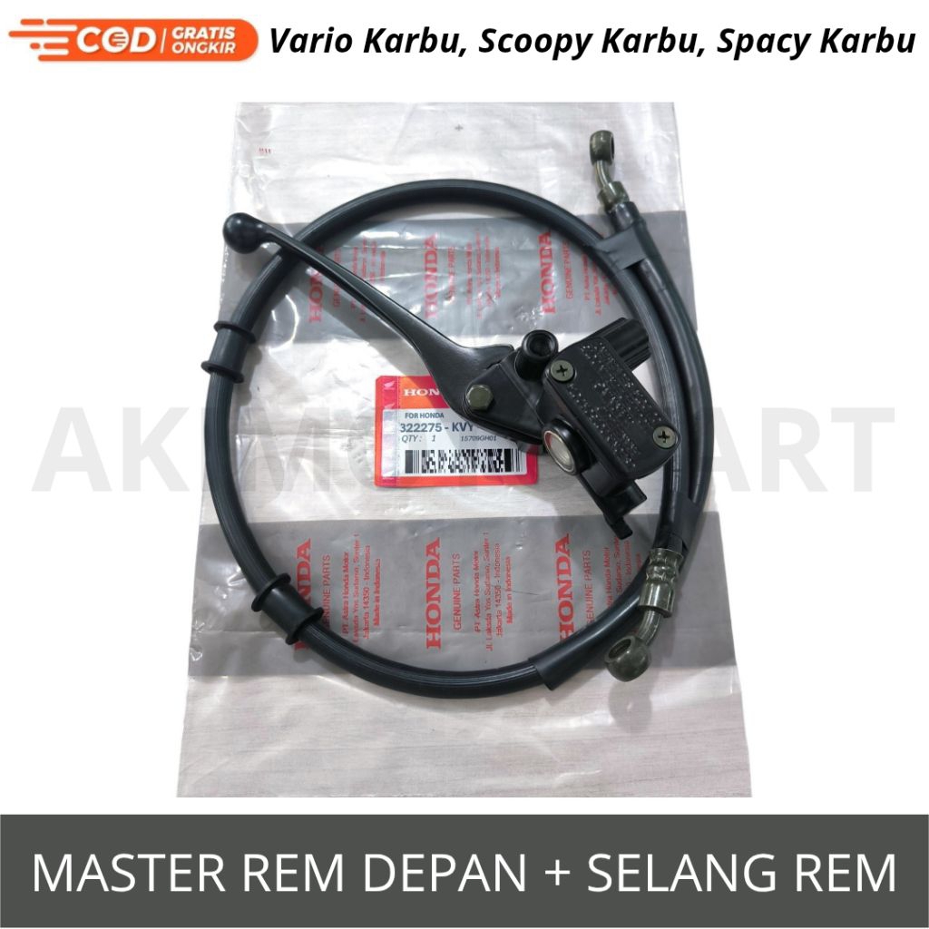 Paket Master Rem + Selang Rem Depan Honda Beat Karbu, Vario Karbu, Scoopy Karbu, Spacy Karbu