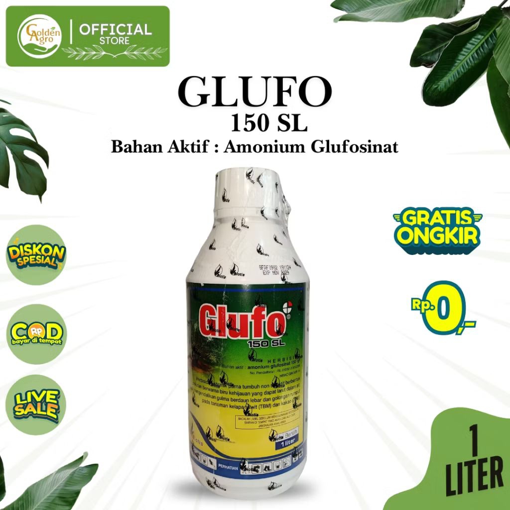 HERBISIDA GLUFO 150 SL 1 LITER OBAT RUMPUT UNTUK LULANGAN BIOTIS ORIGINAL