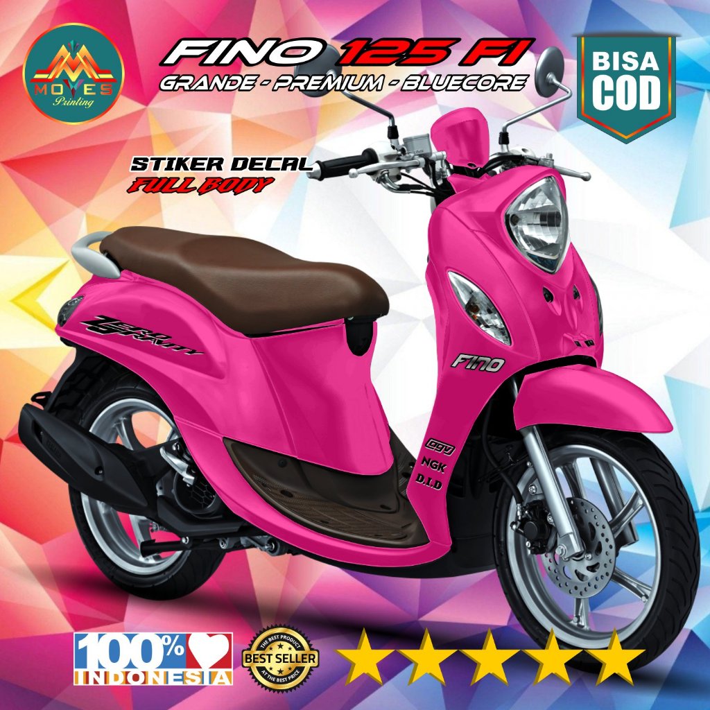 Terbaru ( Cod ) Decal Sticker Yamaha Fino 125 FI Full Body Simple Tahan Stiker Fino Grade Premium Bl