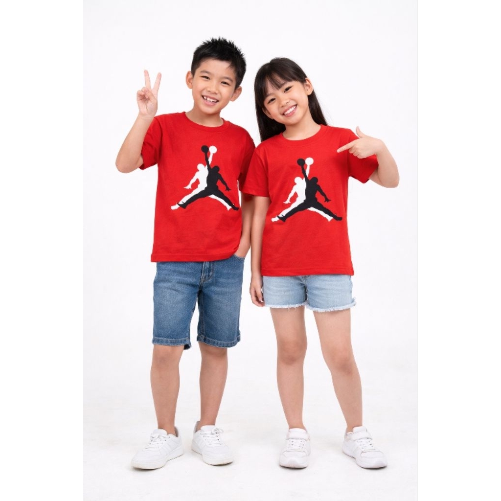Kaos t-shirt anak Laki Laki dan Perempuan Jordan merah