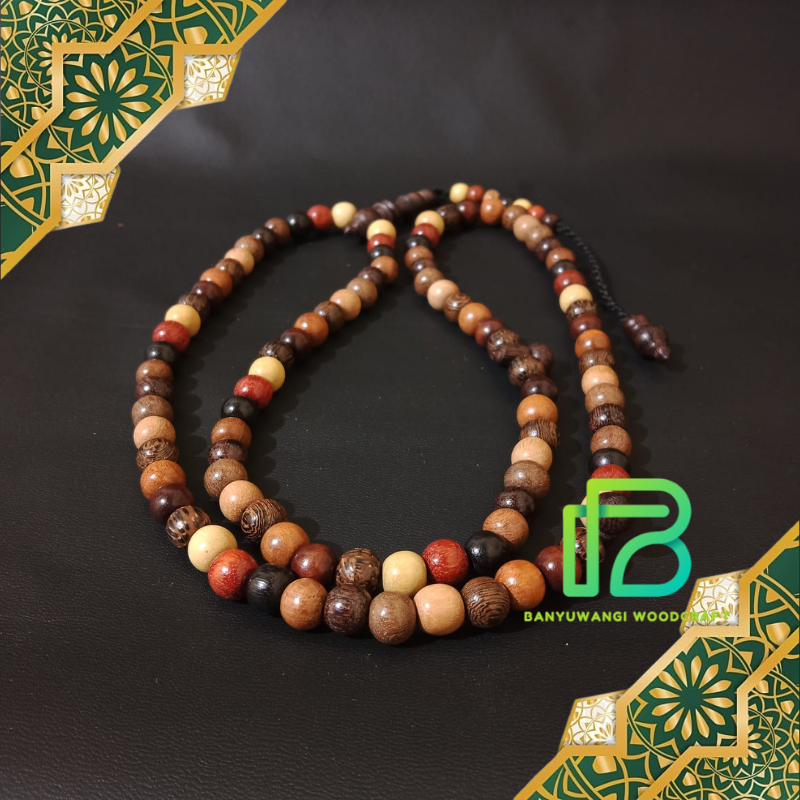 Tasbih kombinasi 12 kayu stigi dewandaru kalimosodo galih asem bidara cendana liwung secang galih ke