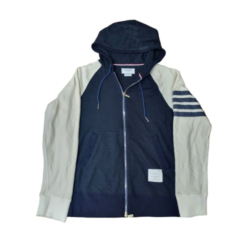 Thom Browne Loopback knit 4-bar stripe Classic Zip up hoodie made in japan (a0143d30180)