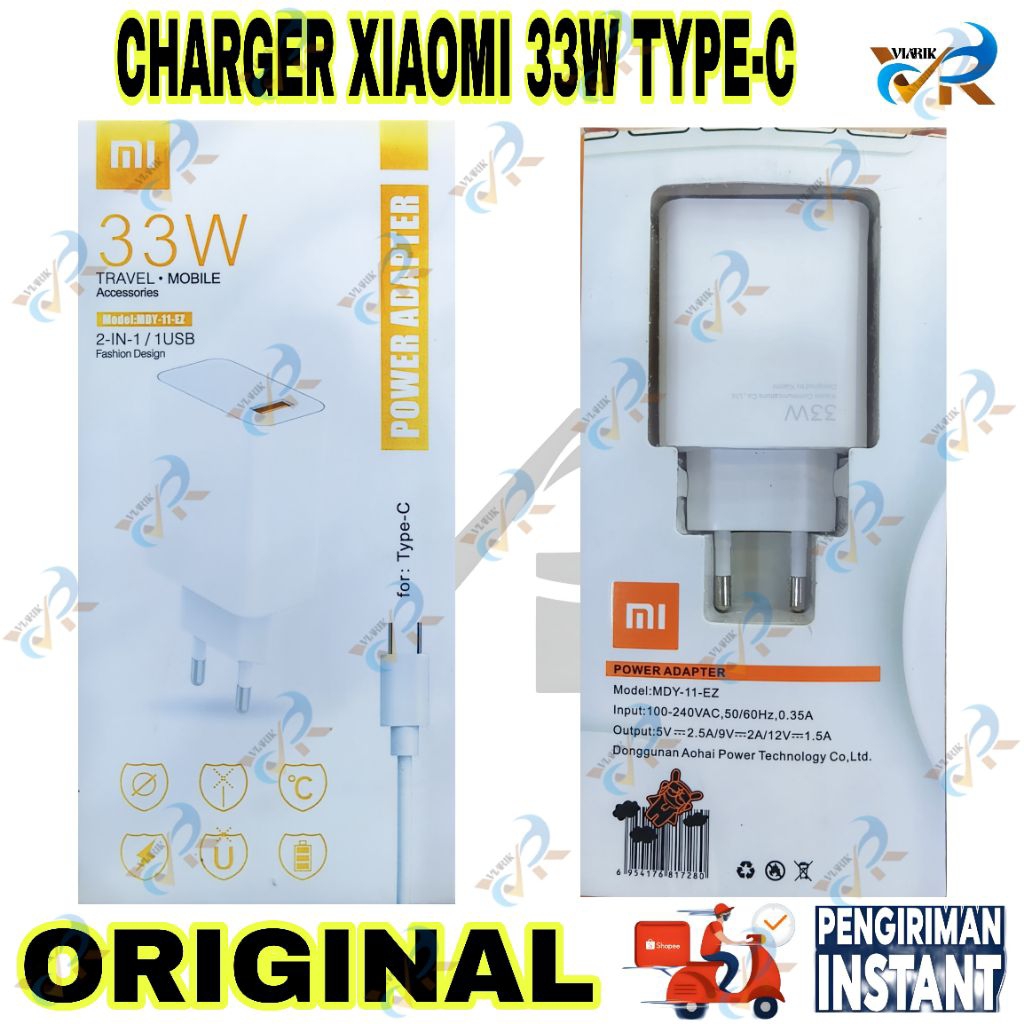 CHARGER XIAOMI 33W TYPE-C ORIGINAL 100%