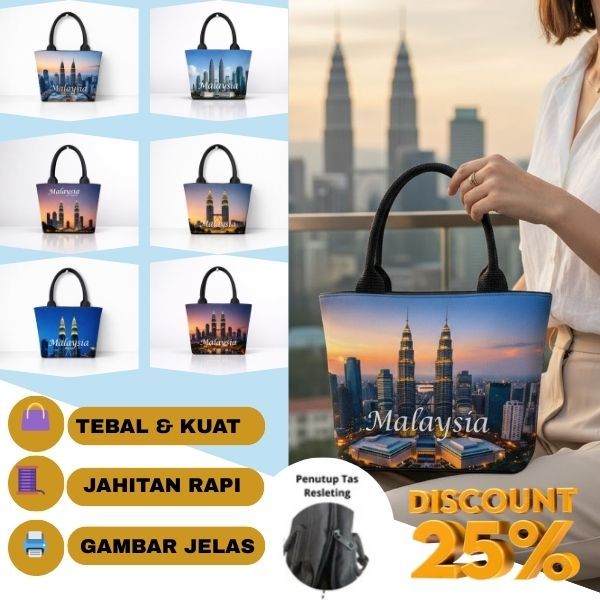 [Mini] Tas Souvenir Tote Bag - Top Handle Wanita Malaysia