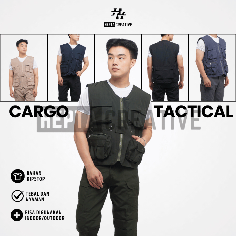 STELAN CARGO ROMPI VEST TACTICAL CELANA PANJANG TACTICAL KAOS POLOS PUTIH