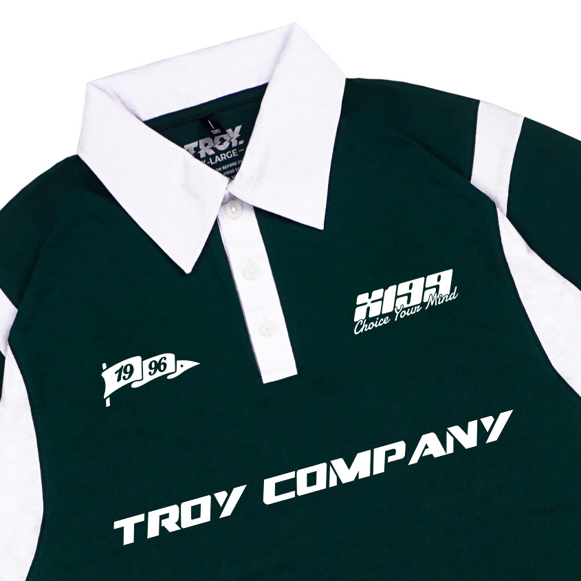 Troy Company Wangky Polo Shirt Green White CYM - Kaos Polo Wangki Hijau Putih WKD 3129