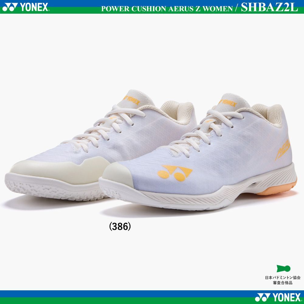 Sepatu badminton wanita Yonex SHBAZ2L Women Power Cushion Aerus Z White/Orange  SHBAZ2LY-386 Size 26