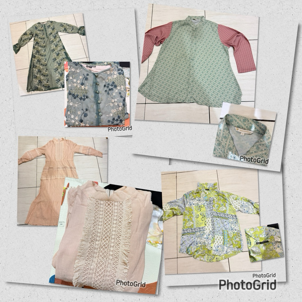 Preloved gamis dan blouse Nada puspita, zara, HL Zerina Banu dll