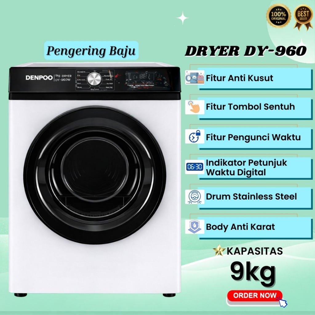 MESIN PENGERING LAUNDRY DENPOO DY-961 | DY 960 100% KERING