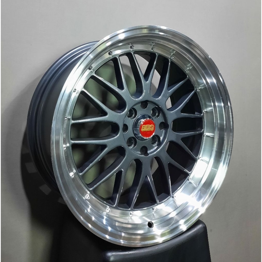 VELG BBS LM RING 18X8/9 PCD 4X100 DAN 4X114 GUN METAL LIP POLISH