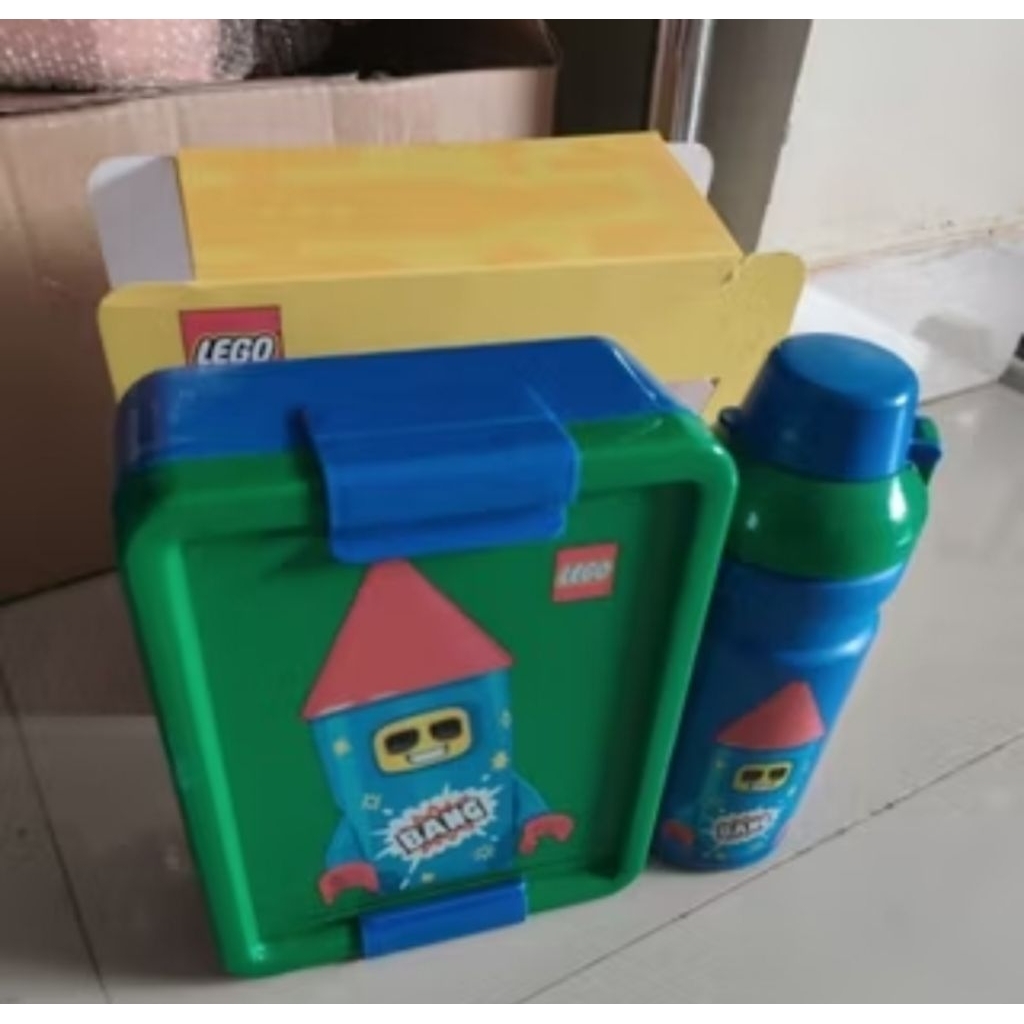 Lunch Set Lego/Tempat makan Lego  / botol minum Lego