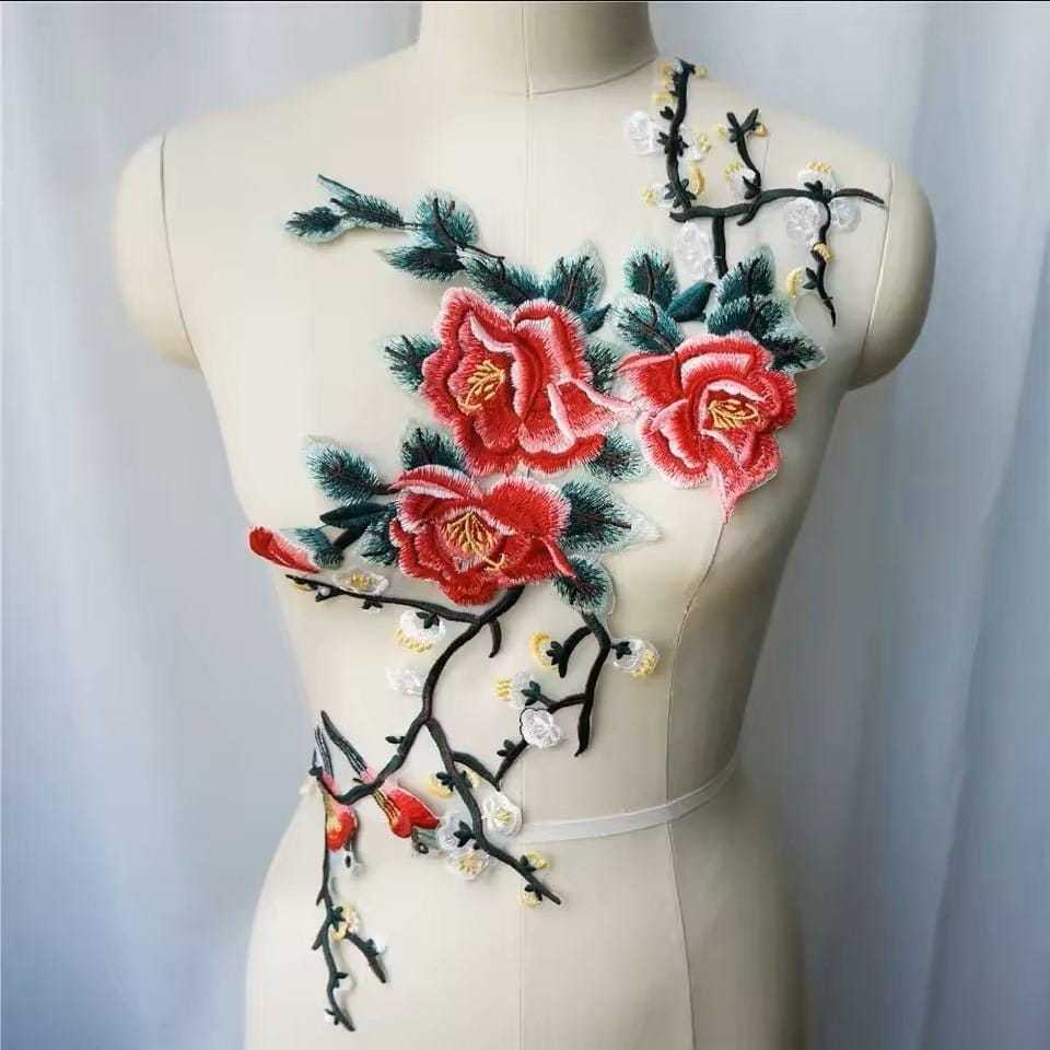 bordir burung big size, aplikasi bordir burung