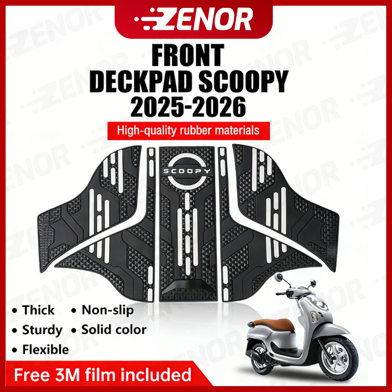 Bantalan Jok Motor 2-in-1 Front Deckpad Scoopy 2025/2026 Rubber Karet Aksesoris Motor Honda