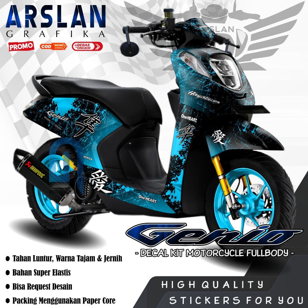 Decal GENIO Full Body Stiker Yamaha GENIO Full Body Dekal GENIO Full Body Variasi / Desain Hayabusa