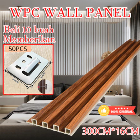 [3 Meter] WPC Wall Panel Kualitas Tinggi Wallpaper PVC Dinding Dekorasi Rumah Premium