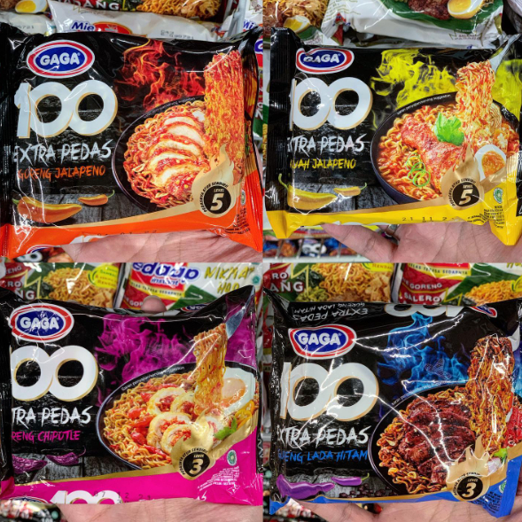 MIE GAGA INDONESIA MIE GORENG GAGA 100 EXTRA PEDAS