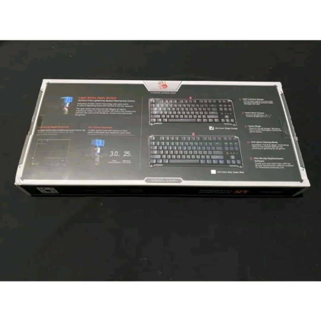 A4Tech Bloody Keyboard Gaming B830 Hitam/Silver Garansi 1 Tahun Kondisi Baru untuk Computer