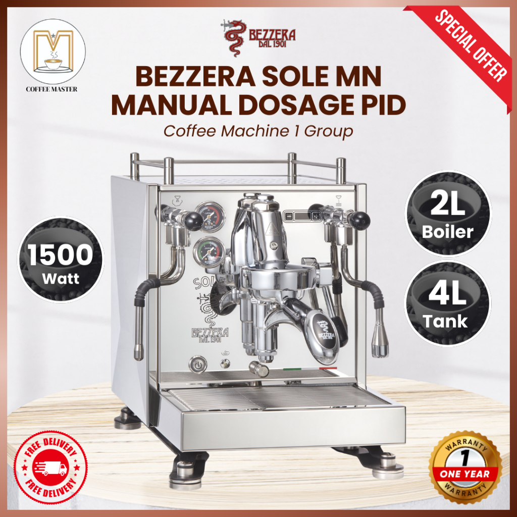 Bezzera Sole Coffee Machine Espresso Manual Dosage 1 Group PID Garansi Resmi