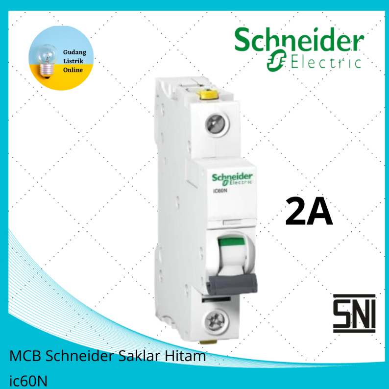 MCB Schneider MCB Listrik 1 Phase Tuas Hitam ic60N 2A 4A 6A 10A 16A Putih Kotak
