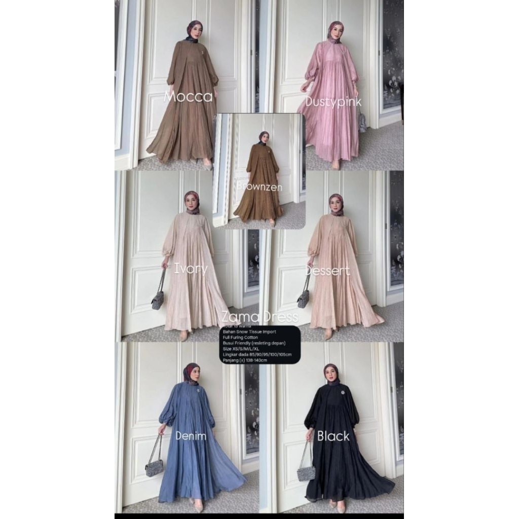 PLEATS DRESS GONEGANI ZARA VOAL BEADS GEMILAU KAFTAN MEGA INNER SHAWL MOTIF GONEGANI AESA DRESS GONE
