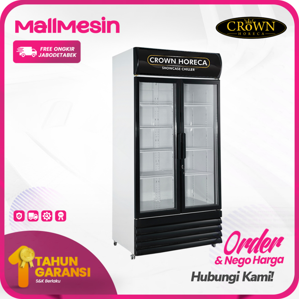 CROWN Showcase Chiller 800 Liter LG-800 Kulkas Minuman 2 Pintu
