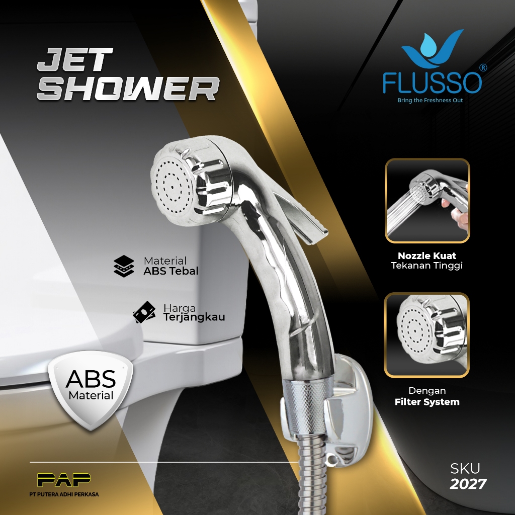 Shower Kloset Duduk Semprotan Kloset Kamar Mandi Jet Shower Bidet Cebok WC Duduk Flusso 2027