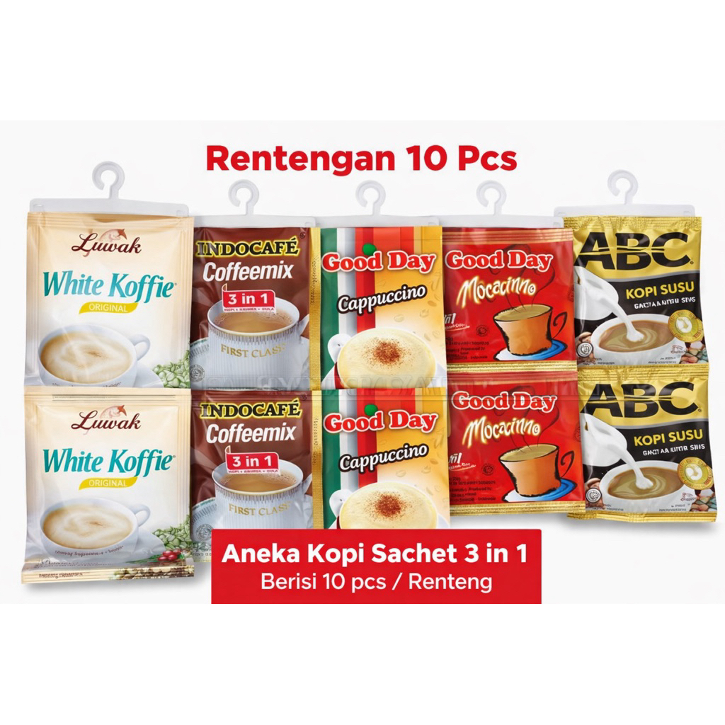 kopi kapal api bigsale sameday instant white coffe indocafe coffemix good day capucino kopi abc susu