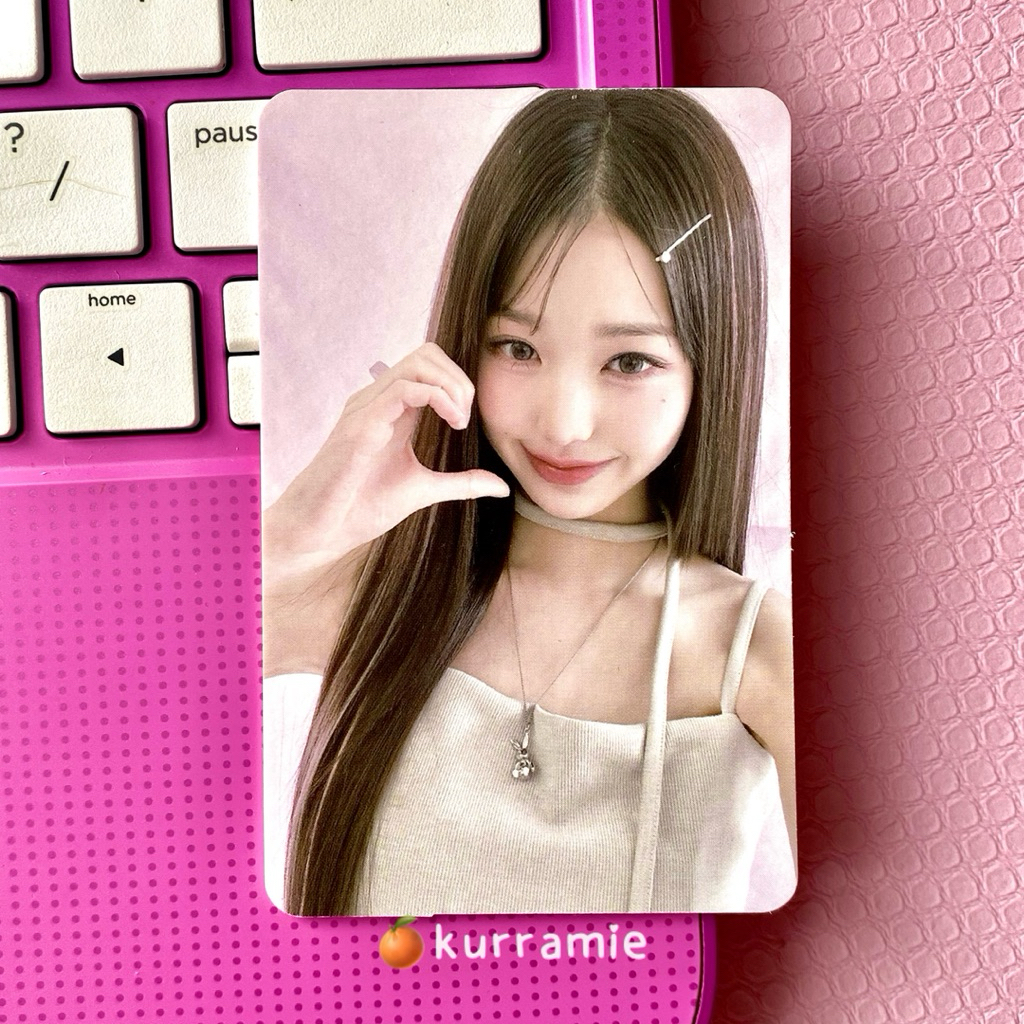wts photocard official wonyoung ive x amuse r3 pc wony amuse round 3.0 pose heartcheek jepit backgro