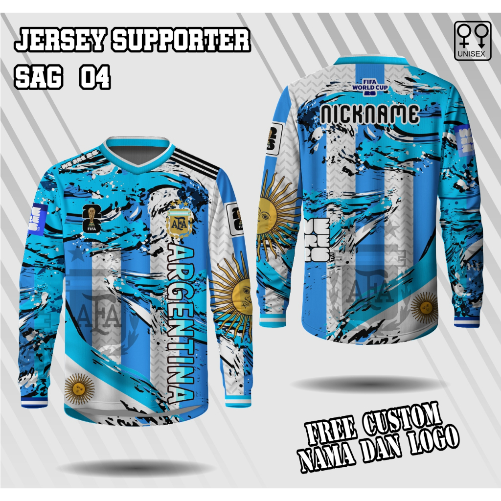 jersey argentina piala dunia 2026 lengan panjang baju suporter argentina piala dunia 2026 kaos bola 