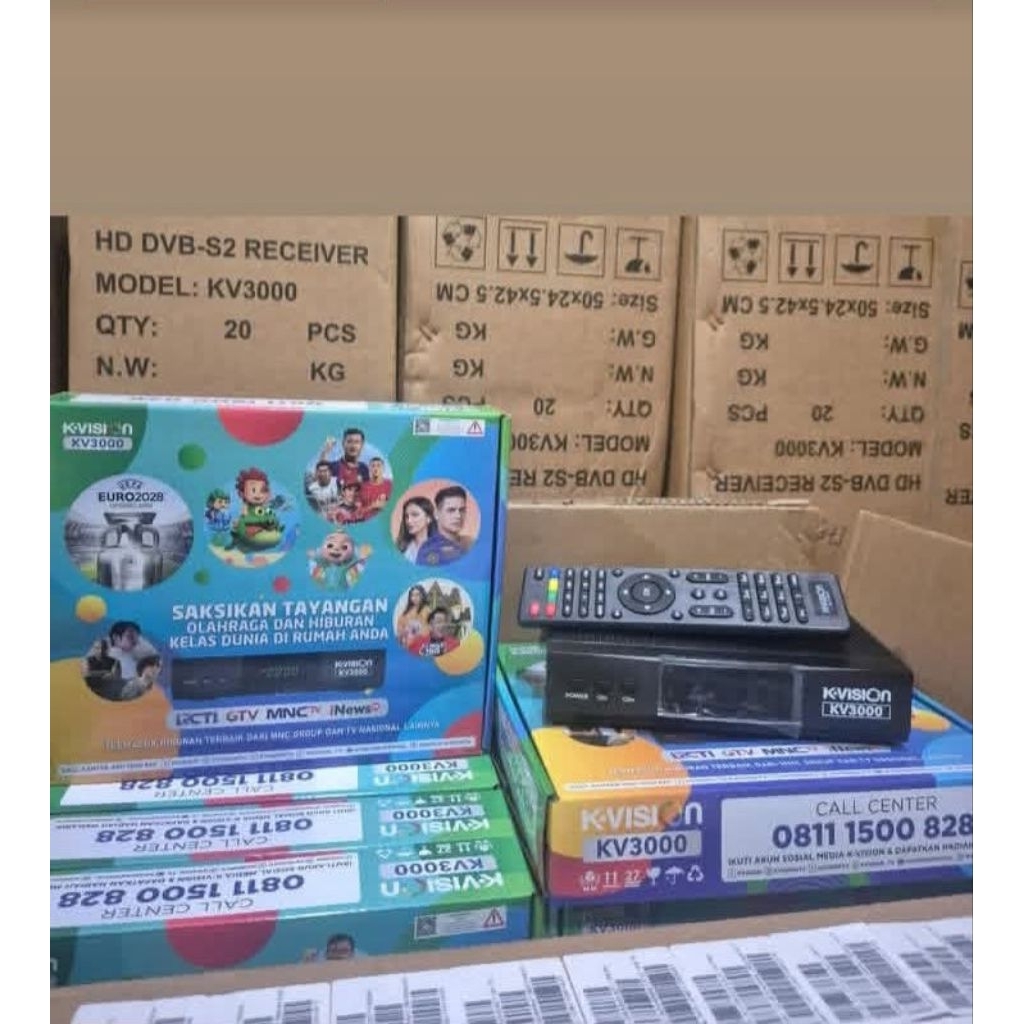 RECIVER PARABOLA K-VISION KV3000 HD TIPE BARU EURO 2028 / RECEIVER KVISION KV 3000 PARABOLA C & KU B