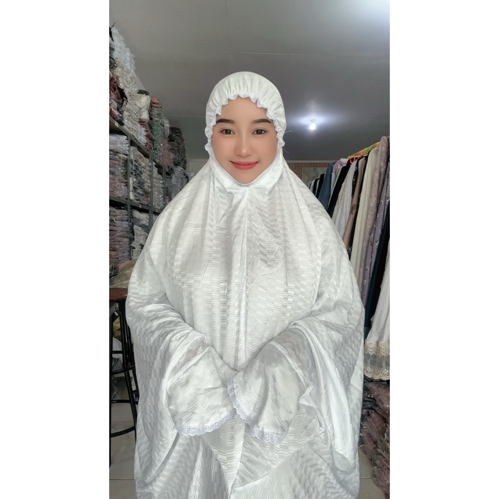 mukena sutra blitz terusan polos