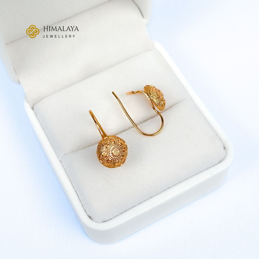 Anting Hook/Desi Motif Bola Motif Bahan﻿ Tembaga Lapis Emas Hongkong Himalaya Jewellery