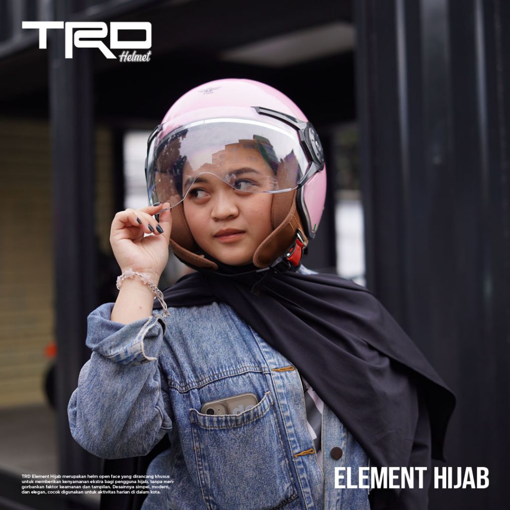 Helm Bogo Retro TRD Element Original Helm Hijab SNI Busa Tebal