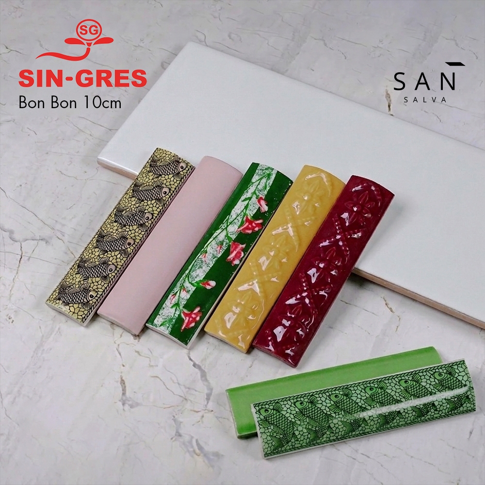 Bon-Bon Keramik Granite - Kuku Macan/List Keramik Granite 10 cm Motif Ulir, Bunga, Ikan