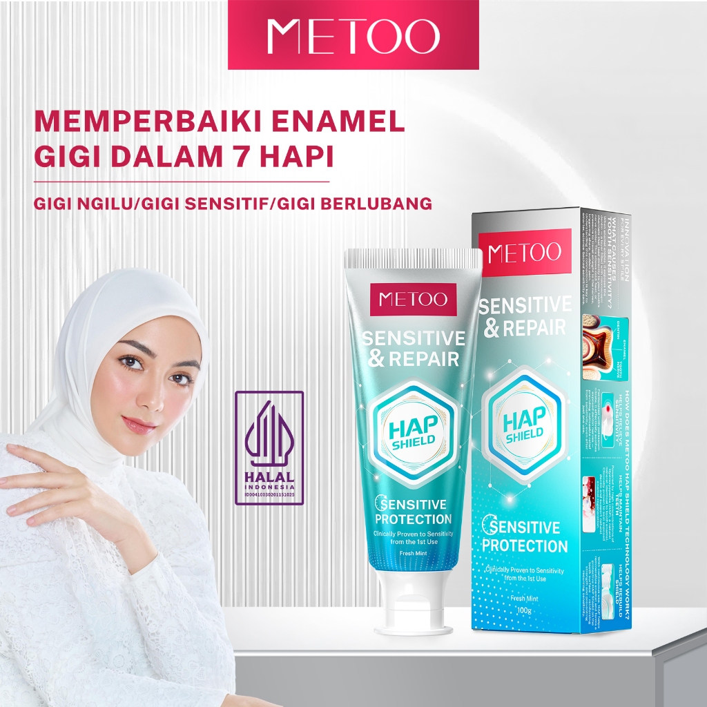 [BPOM] METOO PASTA GIGI HAP - Fresh Mint 100gr / HAP Shield Sensitive Care Toothpaste / gigi sensiti
