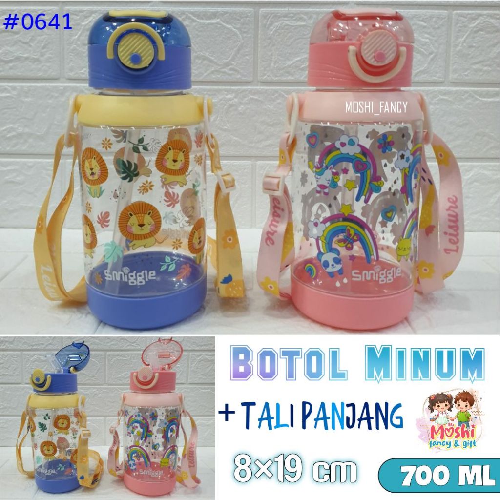 Botol Minum Mobil Balet Panda Lion / Tempat Minum Anak Tali Panjang / Botol Anak Sedotan Karakter An