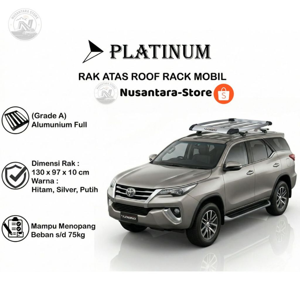 Roof Rack Car Platinum Oval Original Platinum