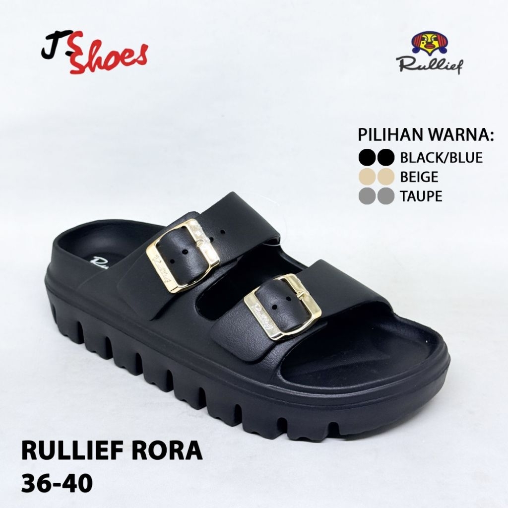 RULLIEF RORA - SANDAL SLOP STYLISH WANITA DEWASA MERK RULLIEF ORIGINAL