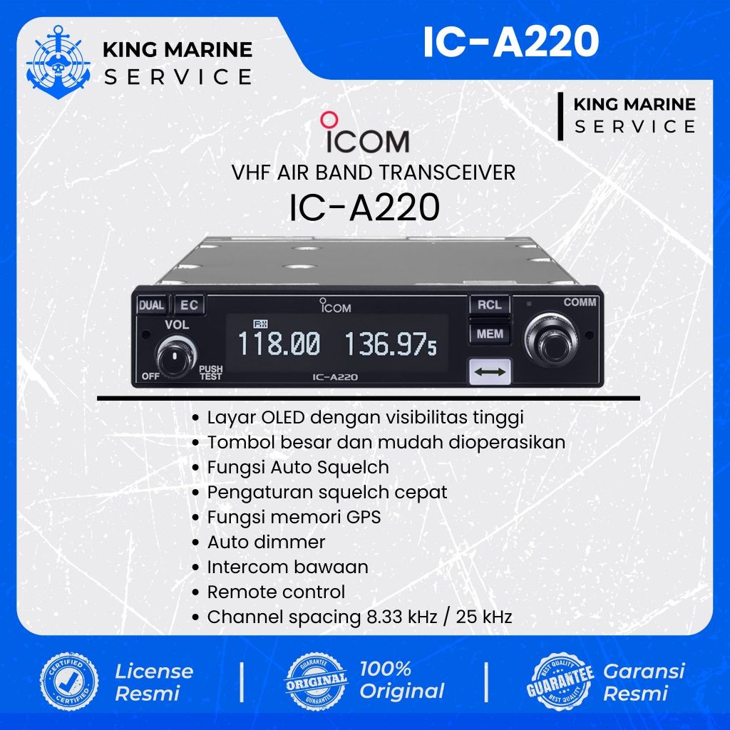 Icom IC-A220 VHF Airband Radio Original Termurah