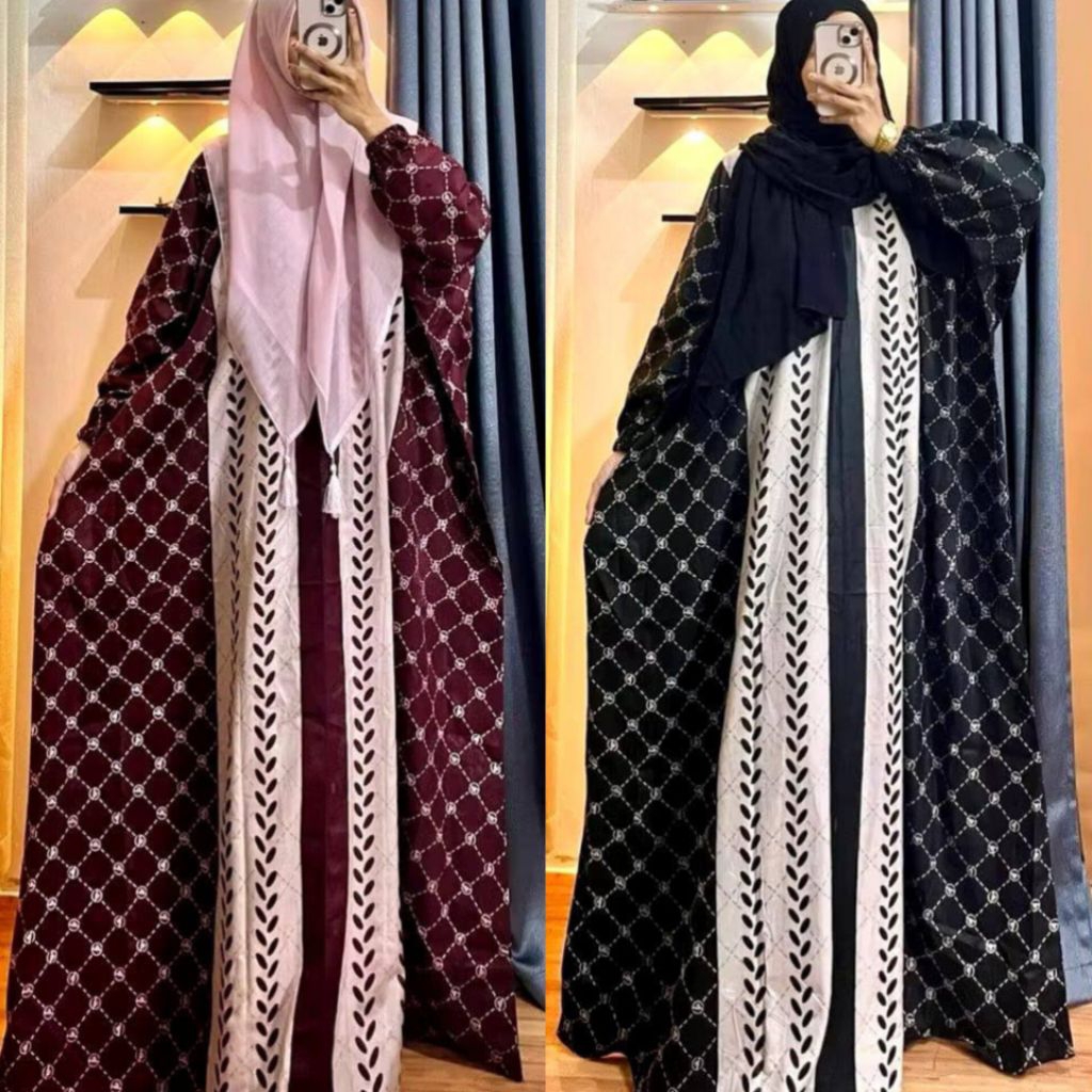 Habibah Kaftan Rayon Adem Elegan Cantik Premium Tangan Karet Busui/abaya daily/abaya rayon/dress ray