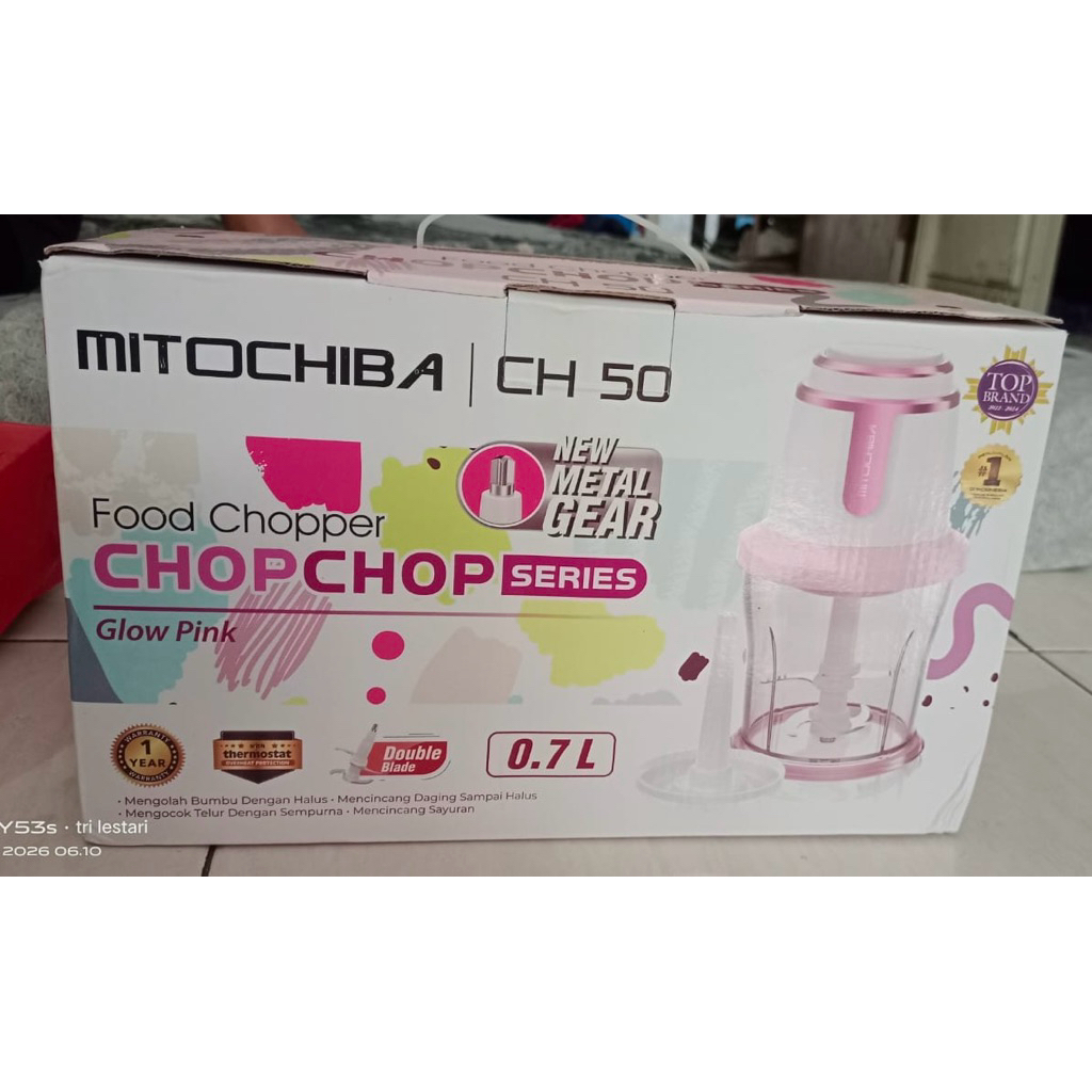 Preloved MITOCHIBA CH-50 Chopper Mini Daging Buah Sayur 0.7L 2 Mata Pisau Blender Multifungsi